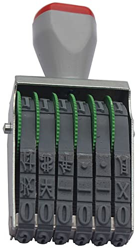 WANLIAN Classic Ziffernstempel 7 mm 6 Band Gummi Nummerierungsstempel,Abdruckgröße 40 x 7 mm mehrfarbig-Multifunktions DIY veränderbar (0-9)10 Ziffern Zahlen-Datum Stempel