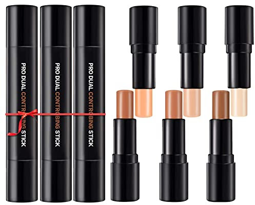 ONLYOILY 6 Farben Kontur Stift Highlighter,Concealer Contouring und Highlighter in einem, 2 Colour Make up Concealer contouring stift, Bronzer, Kontur stift Und Highlighter Make-Up (#SET)