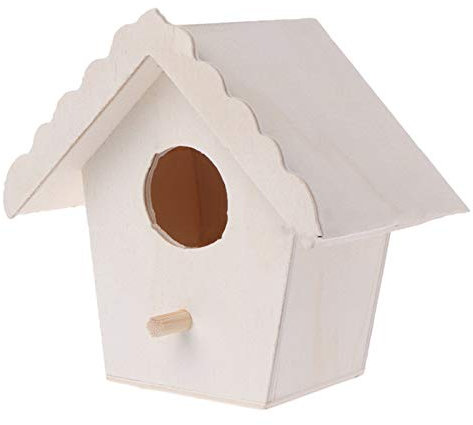 Ocobudbxw Casa para pájaros, caseta para pájaros de madera nido para pájaros creativa de pared colgante nido para pájaros decoración del hogar G