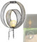 Solarlampe für Außen Stehend Ring mit Pflegetuch – Solarleuchte Garten 42 cm – Außenleuchte Gartenlampe LED – Leuchte Solar Aussenlampe IP 44 Silber Glas Metall Erdspitz