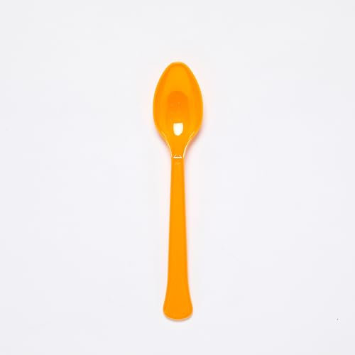 Amscan 9915409-204 - Orange Eco-Friendly Re-usable Dishwasher Safe Plastic Party Spoons - 24 Pack