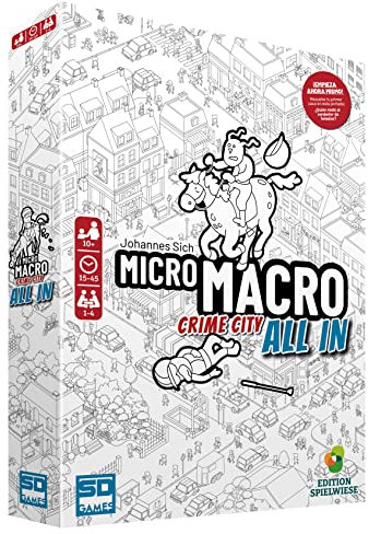 SD GAMES - Micro Macro. All IN - Juego de Cartas cooperativo de Detectives - Papel - 19X27X4cm