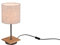 lightling Emil Tischleuchte, Tischlampe mit Stoffschirm beige, Fuß aus Holz Pinie und nickel antik Metall, exkl. E14 max. 40 Watt Leuchtmittel, Schnurschalter