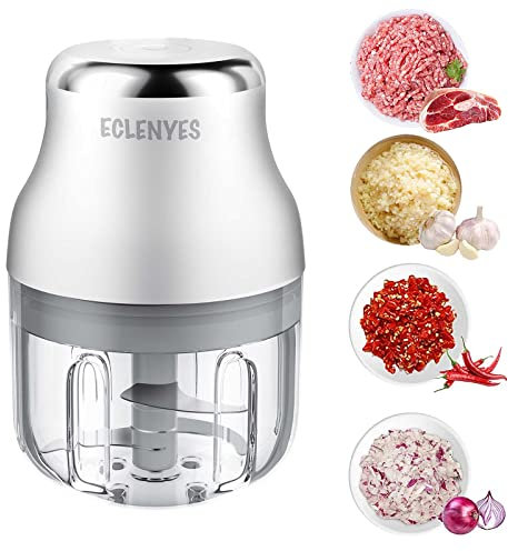 Garlic Chopper, Mini Food Processor, USB Rechargeable Mini Chopper, Powerful Garlic Crusher, Blender to Vegetable, Wireless Vegetable Chopper for Ginger, Chili, Fruit, Meat, etc(250ML)