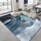 DJHWWD deko Schlafzimmer modern Salon Auslegware Rechteckiger Blauer Teppich Schlafzimmer Niedriger Flor Teppich Wohnzimmer Bodenmatte Wohnzimmer Teppichs 100X160CM