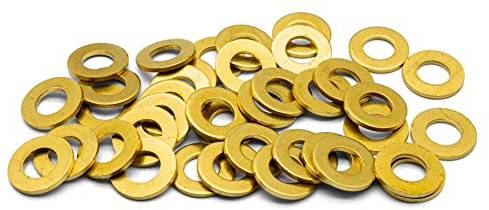Hippo Hardware M3.5 (3.5mm) Solid Brass Form A Flat Washers to Fit Metrics Bolts & Screws (Pack of 50)