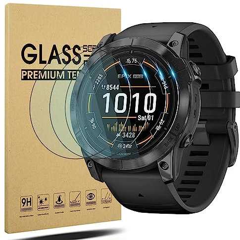 Diruite 4 Piezas Protector Pantalla para Garmin Epix Pro 51mm Cristal Templado,HD Protector Reloj para Garmin Epix Pro 51mm Smartwatch Protector