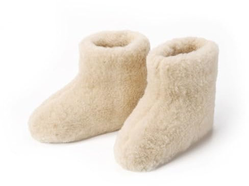 THE COZY SHEEP Hausschuhe Herren und Damen (Größe 40) | Äußerst Bequeme & Weiche Wollhausschuhe aus 100% Merino-Wolle | Warme Hüttenschuhe Winter | Hohes Modell