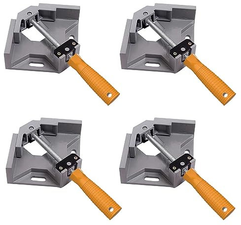 Avtytsda 4 Pcs Right Angle Clamp, 90 Degree Corner Clamps for Woodwork, Adjustable Swing Jaw Corner Clamp, Aluminum Alloy Angle Clamp Jig Tool, Perfect for Carpenter Welding Woodworking Engineering