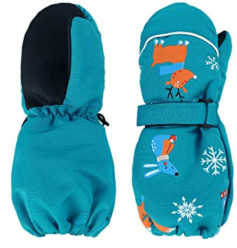 Century Star Skihandschuhe Kinder Fäustlinge Winterhandschuhe Schneehandschuhe für Kinder im Alter von 1-7 Jahre Blau 4-7 Jahre