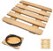 Dessous de plat en bois de bambou résistant à la chaleur - Tapis de table pour casseroles et casseroles chaudes et chaudes de cuisine, en bois de bambou véritable