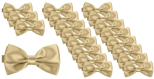 BomGuard Herren Fliege 20 er Set Pack,20 Stück,altgold