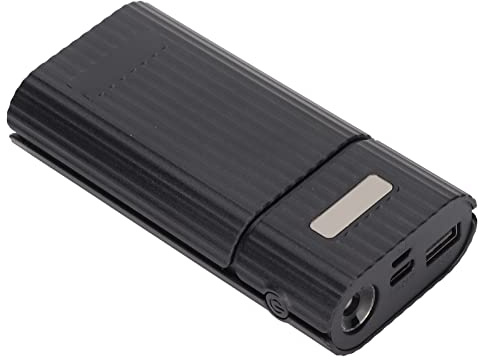 Gonetre 21700 Batería DIY Mobile Power Bank Case H02b 21700 Batería 2 Baterías Caja Tipo C Micro Entrada Carga Rápida (Negro)