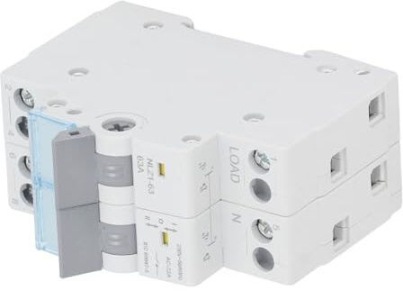 Interruptor de Transferencia Manual de Doble Potencia 230VAC 63A, Disyuntor 2P de Enclavamiento de un Solo Lado para Montaje en Carril DIN de 35 Mm