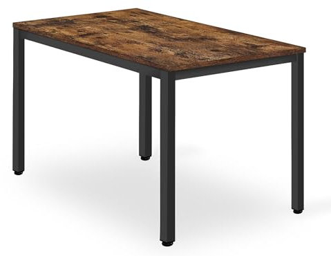 Esstisch Esszimmertisch quadratisch Holztisch Küchentisch Modern 120 x 60 x 75 cm, 18 mm Dicke, Holz Esszimmer Küche Wohnzimmer Rustikal-Eiche mit schwarzen Beinen aus Metall