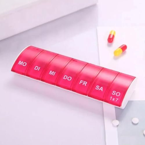 *** Medizinbox - Pill Box - Woche - 7 Fächer - Pink - 7 Tage - 1 Woche - Van Heble® ***