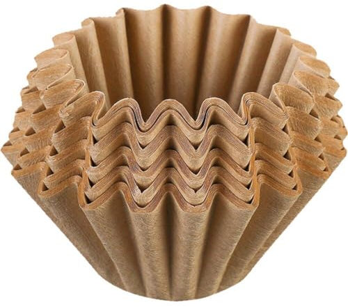 Dinntty 100 Pièces Papier Filtre À Café Biodégradable Panier Filtres Papiers Filtres Jetables pour Usage De Bureau À Domicile, Brun Naturel