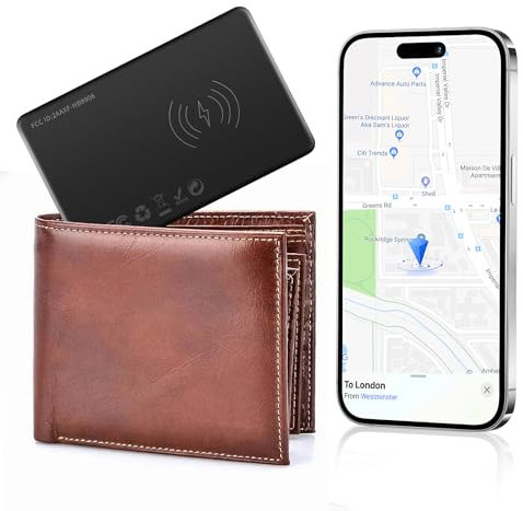Euakee Dünne Wallet Tracker Karte, Wiederaufladbarer Slim Tag mit Bluetooth Kompatibel mit Wo ist? (nur iOS), IP67 Wasserdicht, Wo ist Tracker für Gepäckanhänger, Telefon, Reisepässe