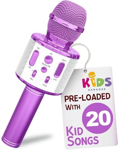 Move2Play, Microfono per karaoke per bambini, include Bluetooth e 15 filastrocche precaricate, regalo di compleanno per ragazze, ragazzi e bambini, giocattolo per ragazze dai 2 ai 3 ai 5 anni, dai 6