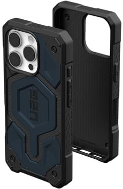 URBAN ARMOR GEAR Monarch Pro Case kompatibel mit Apple iPhone 16 Pro Hülle (Wireless Charging/Magnetische Aufladung kompatibel, 5-Schichten Schutz) blau (Mallard)