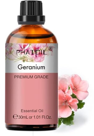 PHATOIL Geranienöl Ätherisches Öl Reine 30ML, Ätherische Öle für Diffuser Erstklassige Qualität, Aroma Duftöl Geranium Öl für Kerzen, Duftlampe, Luftbefeuchter