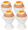 Autumnlife 4 Pcs Egg Cups, Porcelain Egg Holder for Hard Boiled Eggs, Store and Serve Egg Holder, Tray Kitchen Gadgets Tools, for Home Breakfast & Cafe Decor, Classic White