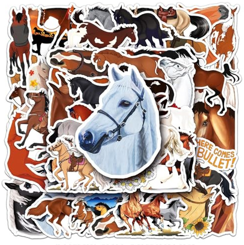 YSJCHEBS 100 Stück Pferdeaufkleber, Cartoon-Graffiti-Aufkleber, Kreative Wasserfeste Aufkleber, Dekorative Aufkleber, Siegelaufkleber, Können Computer, Koffer, Skateboards Usw. Dekorieren.