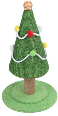 VBESTLIFE Weihnachtsbaum-Katzenkratzbaum, Natürlicher Sisalseil-Katzenturm für Erwachsene und Große Katzen, Kitty-Kratzer, Süßes Spielzeug (Mittel: 30 x 47 cm / 11,8 x 18,5 Zoll)