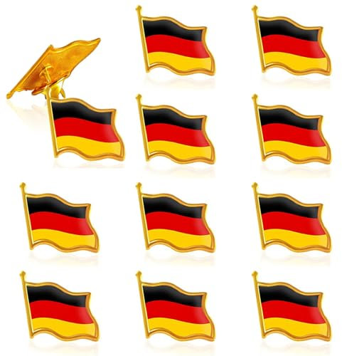 GJKLO 10 Pièces Allemagne pins pin Badge pin's Metal Pince Papillon Drapeau Allemagne