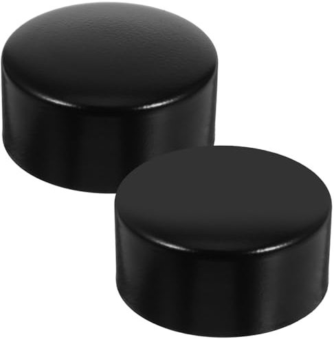 UKCOCO Stainless Steel Handrail End Caps 50mm Black Set of 2 for Staircase Handrail Brackets