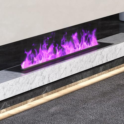 YLANMEI Water Vapor Fireplace, Steam Fireplace, Built-in Electric Fireplace, 3D Flame Effect, Fireplace with Remote Control without Heat,100cm/39.3in