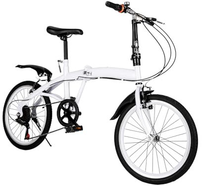 20 Zoll 6-Gang Fahrrad Adult Folding Bike with Mehrstufiges Getriebe Outdoor Bike Verstellbares Design Faltrad Klappfahrrad Erwachsene für Täglichen Pendlerverkehr, Fitness, Off-Road-Herausforderungen