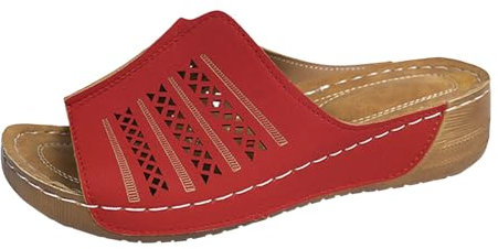 Boho-Sandalen für Damen, Slip-Turnschuhe, barfuß, Damenschuhe, Größe 44, schwarz, glitzernde Sandalen, Herren-Hausschuhe mit Fußgewölbeunterstützung, Damen-Wanderschuh, Größe 37 - 41, rot, 40 EU