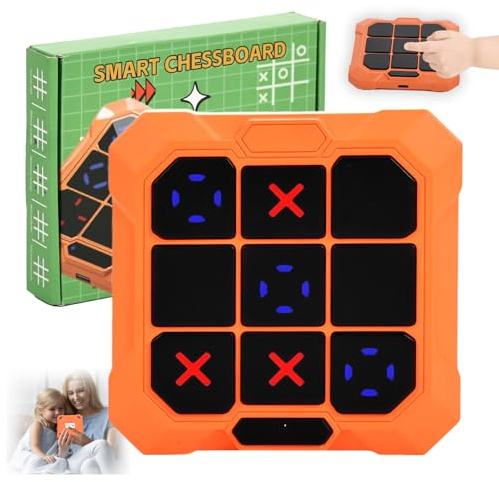 YFCJYBF 6 in 1 Wiederaufladbare Tic Tac Toe Spiel Box mit Gehirn und Gedächtnis Spiele，Tic Tac Toe Bolt Spiel，Handheld Puzzle Brettspiel Spielzeug, Weihnachts Geschenk für Kinder 3-10 Jahre