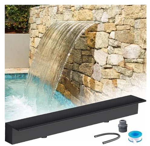 Kit de trop-plein en acier inoxydable pour piscine et bassin de jardin, fontaine murale moderne, fontaine décorative extérieure