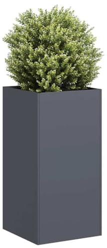 SKM Jardinière Anthracite 40x40x80 cm Acier laminé à Froid,Maison & Jardin,Pelouses & Jardins,Jardinage,Pots & Cache-Pots,Anthracite,8.8KG,860705