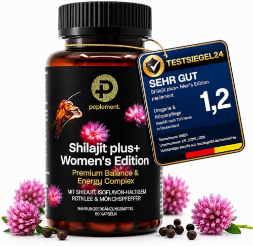 Shilajit plus+ Women’s Edition — Premium Balance & Energy Complex für Frauen | Mit Shilajit, Rotklee & Mönchspfeffer | Mit Vitaminen & Mineralstoffen | Vegan | Entwickelt in der Schweiz | 60 Kapseln