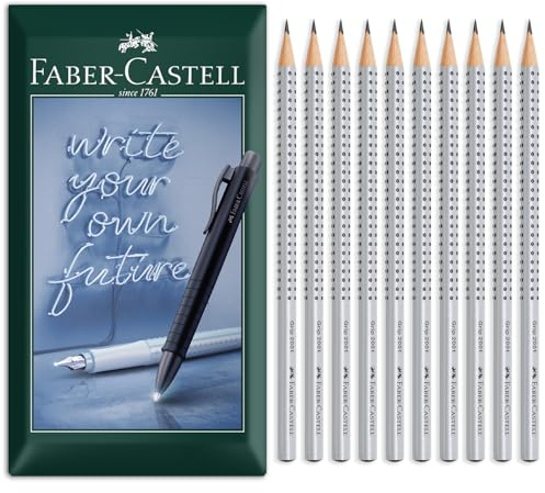 Faber-Castell Grip 2001 Dreieckiger Graphit-Bleistift, Umschlag-Geschenkpackung mit 10 Bleistiften (Härtegrad B)