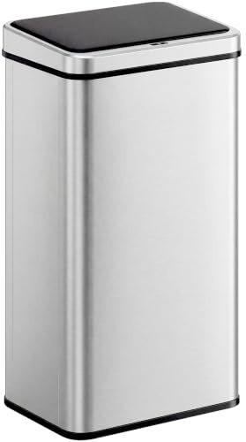 HOMCOM Sensor Mülleimer 50L Edelstahl Automatischer Mülleimer Silber