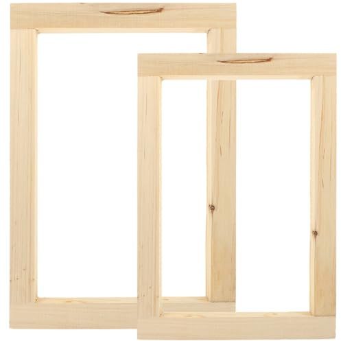 KAJNBN 2 Stück Holz Siebdruckrahmen aus Stabilem Holz mit Feiner Verarbeitung Leichter und Wiederverwendbarer Druckrahmen zum Dekorieren von Handtaschen und Bastelarbeiten
