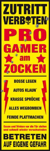 Fun - Am Zocken - Türposter XXL Poster - Grösse 53x158 cm