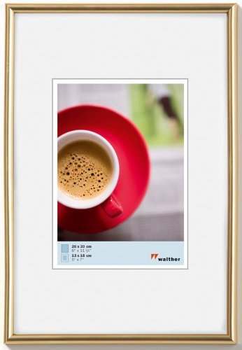 Bilderrahmen von Walther Kunststoffrahmen Galeria 21x29,7 (A4) gold - Normalglas 3er Pack