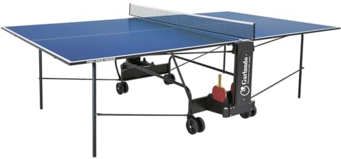 Garlando Tavolo da Ping Pong Challenge Indoor Con Ruote Per Interno Blu