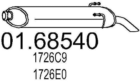 MTS 01.68540 Endschalldämpfer Kompatibel mit PEUGEOT 306 Schrägheck 7A, 7C, N3, N5