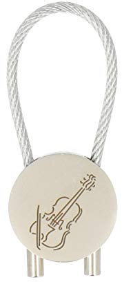 Unbekannt Schlüsselanhänger Geige aus Metall (rund) - Schönes Geschenk für Musiker