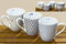 Seaside No.64 - maritimer Jumbobecher kleine Anker all over, kleiner roter Anker - Henkeltasse aus Porzellan für Kaffee, Tee - verschiedenen Farben - Fülllinie Flut Innenseite - 400ml (grau)