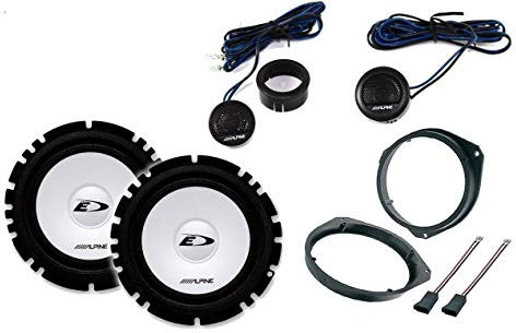 Kit de 4 altavoces para Fiat Grande Punto de calidad con adaptadores y soportes altavoces Alpine predisposición delantera