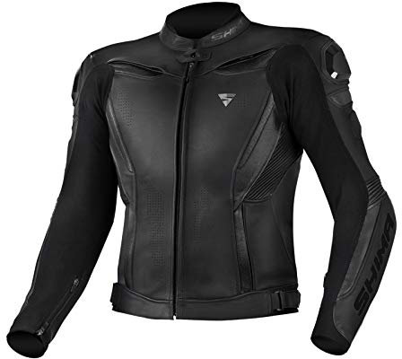 SHIMA CHASE Motorradjacke Herren -Sport Biker Lederjacke Männer Belüftet Sommer mit Schulter Schleifers, Schulter, Ellbogen und Rückenprotektoren, Verstärkte Doppelnähte (Schwarz, 52)