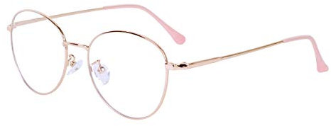 JoXiGo Lunettes Anti Lumière Bleue Gaming Ordinateur Anti Fatigue Lens Transparent Retro Ronde Monture Métalliques avec Étui