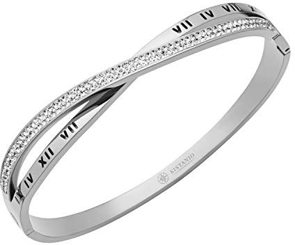 Kistanio Damen Armreif Brilliant Wave Silberfarben KIS-BAN-Brill-WAV-SI
